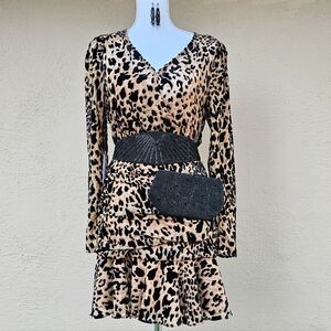 ASTR Nikita Animal Print Wrap Dress Size Small